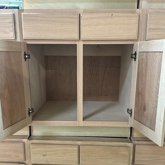 Solid Oak Cabinets Unfinished Base 30"