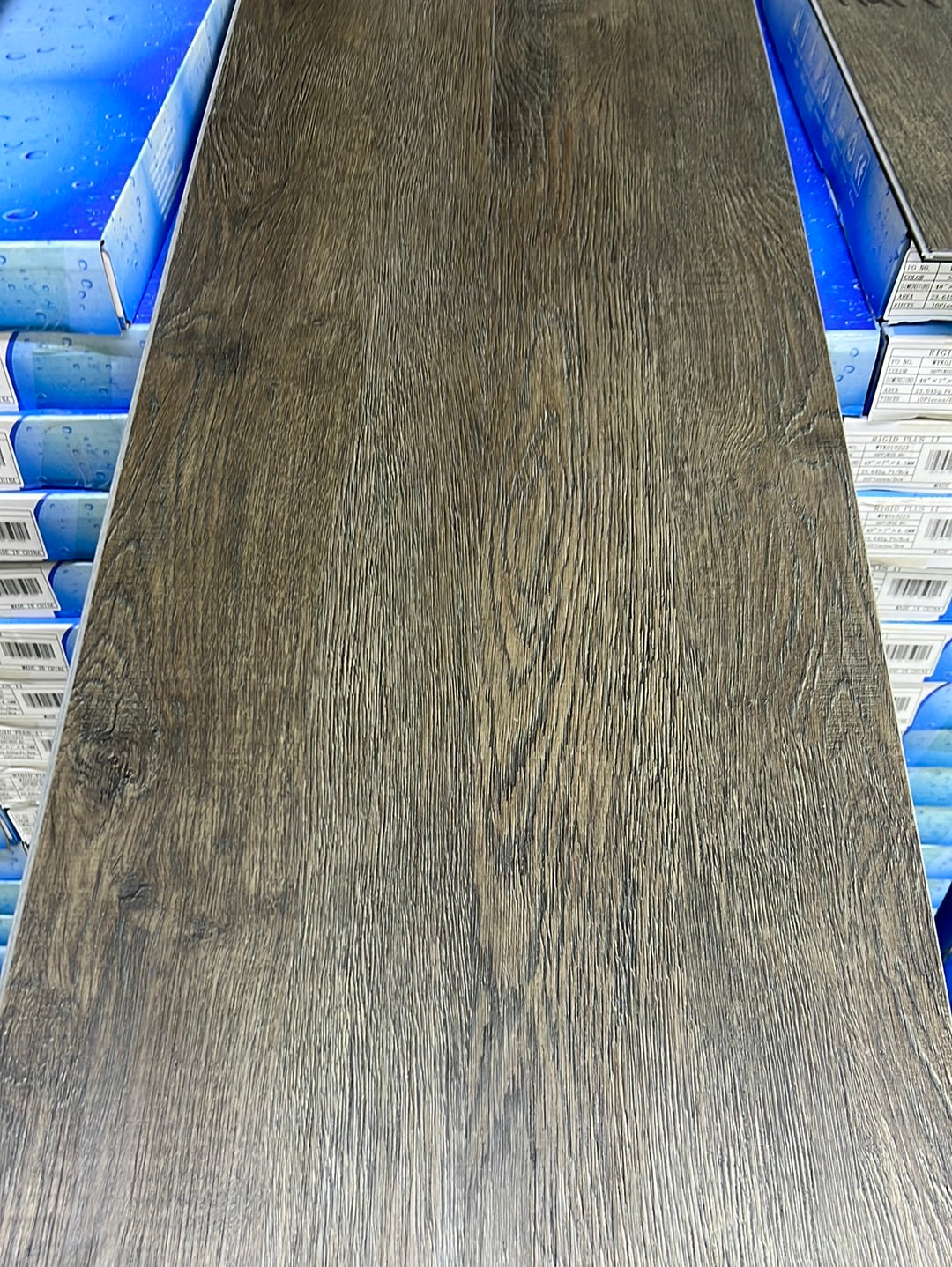 Planks of wood grain vinyl