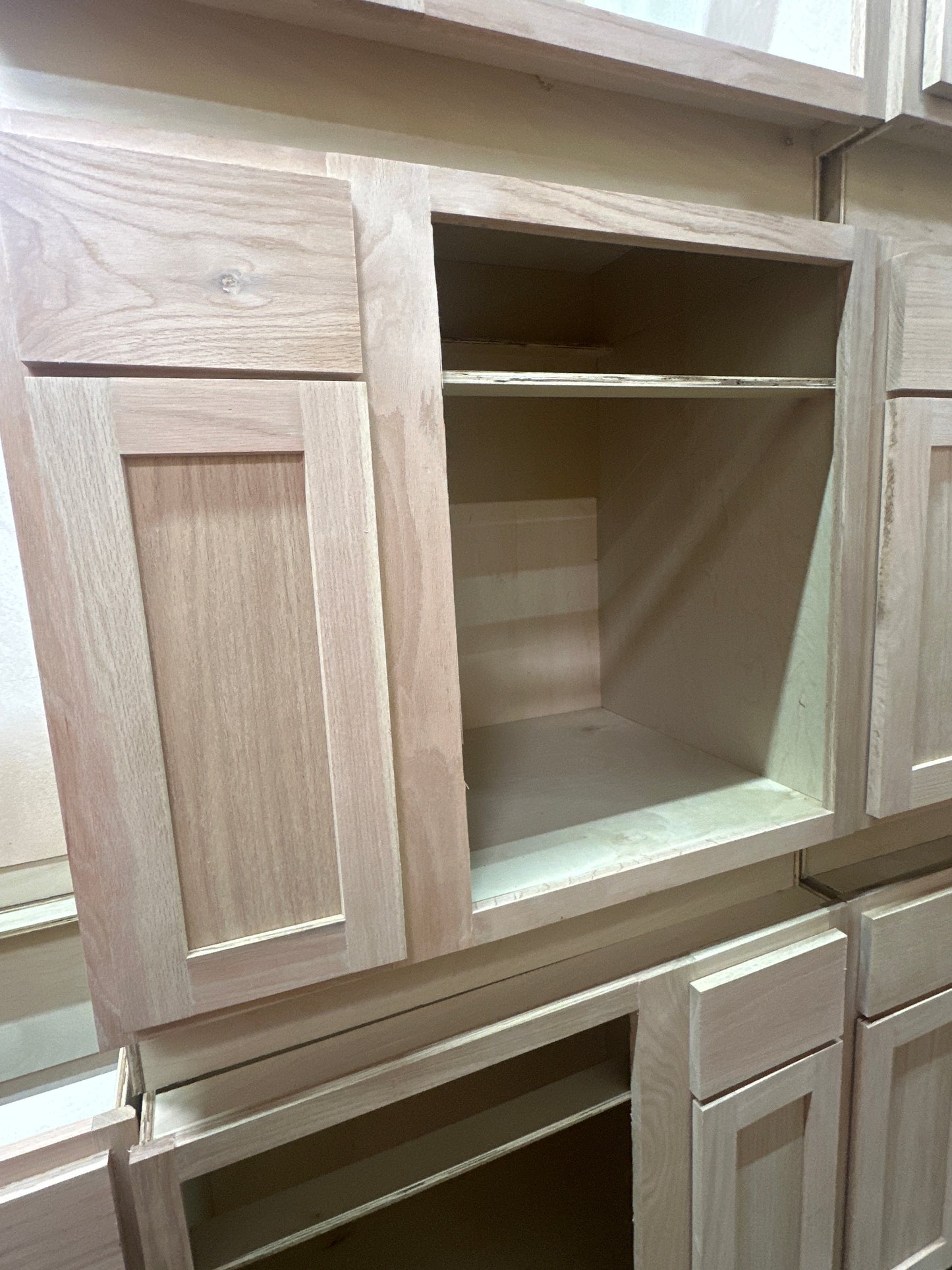 Solid Oak Cabinets Unfinished Base Corner Blind Right 24" X 36"