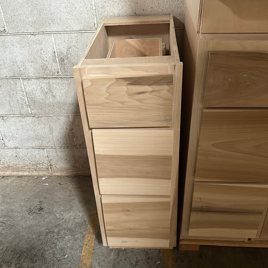 Solid Poplar Cabinet Unfinished Base Drawer 12"