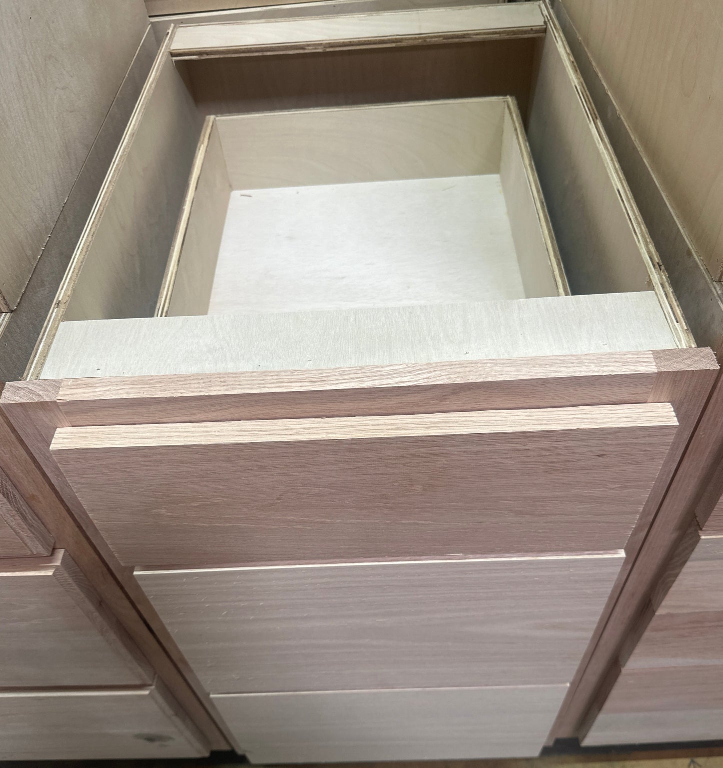 Solid Oak Cabinets - Unfinished Base Drawer 15" x 24"
