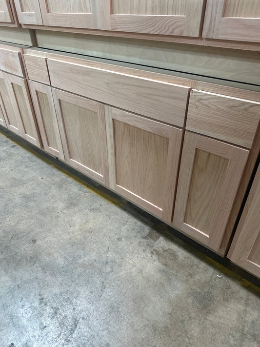 Solid Oak Cabinets Unfinished Base Sink 60"