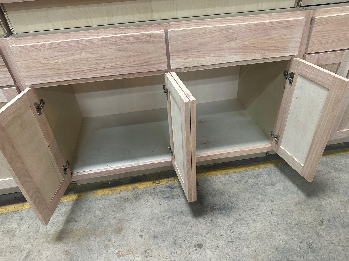 Solid Oak Cabinets Unfinished Base 48"