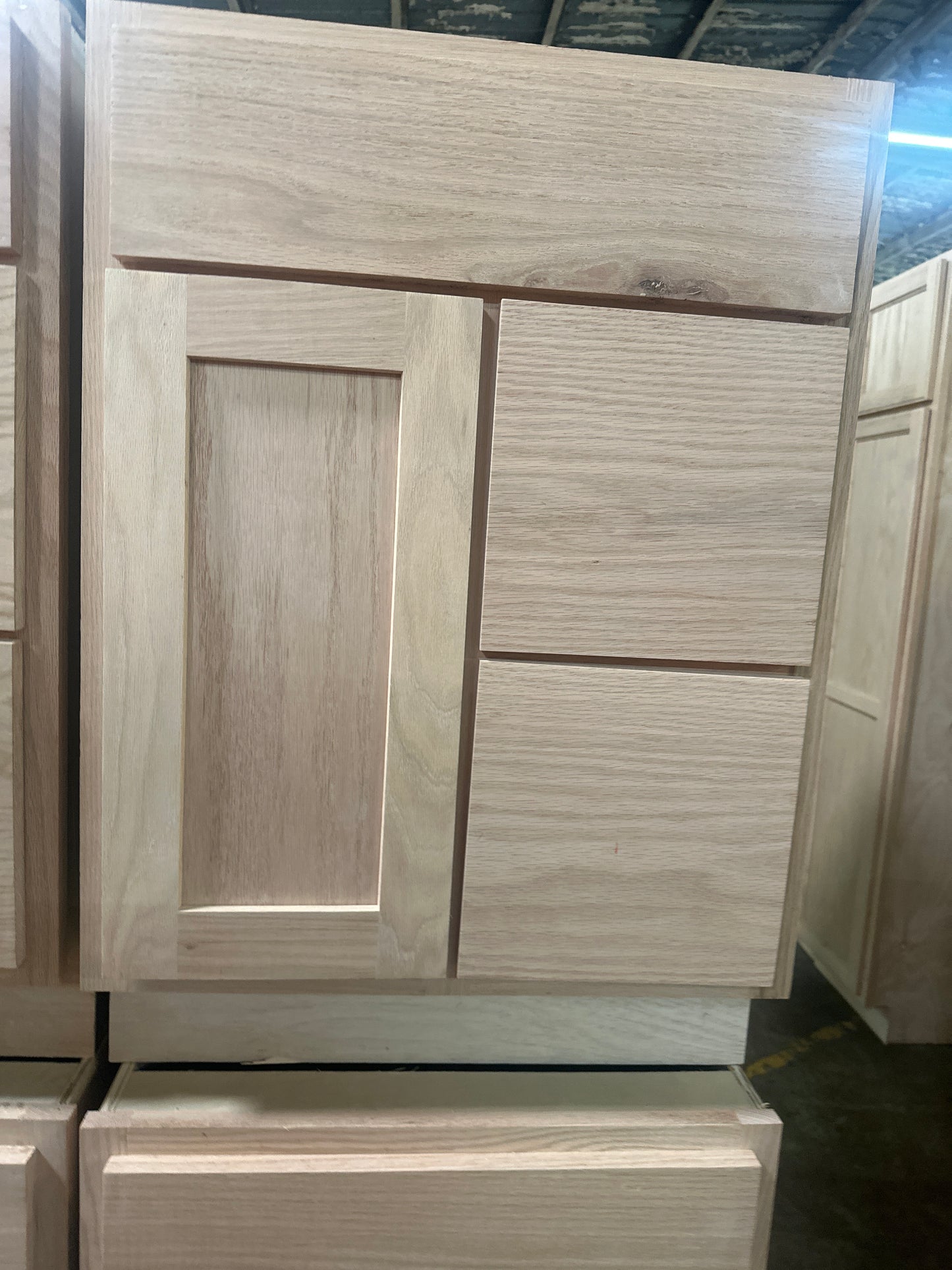 Solid Oak Cabinets Unfinished Vanity 24" X 21” Drawer Base