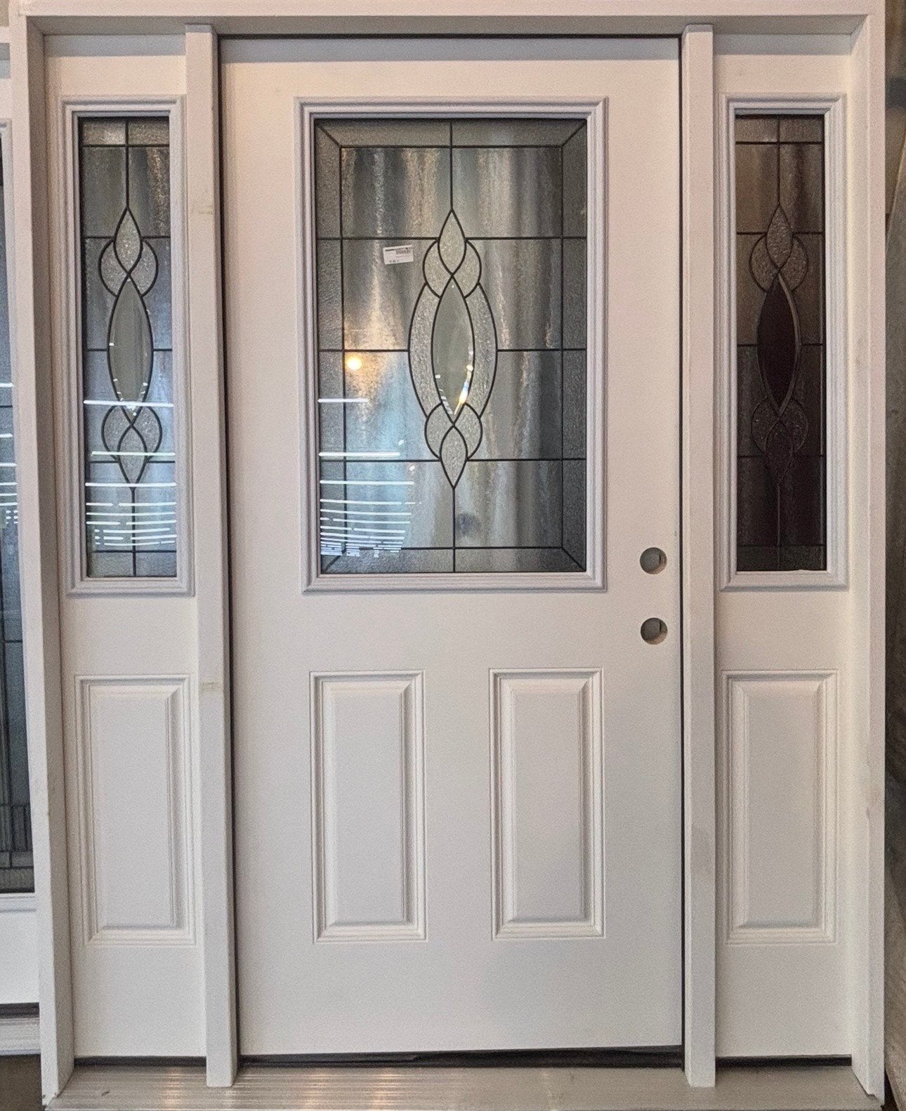 Deco Glass with Sidelites Prehung Exterior Door Left-Hand Inswing