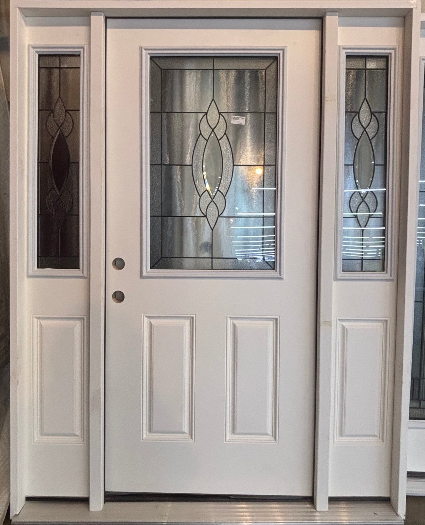 Deco Glass with Sidelites Prehung Exterior Door RIght-Hand Inswing