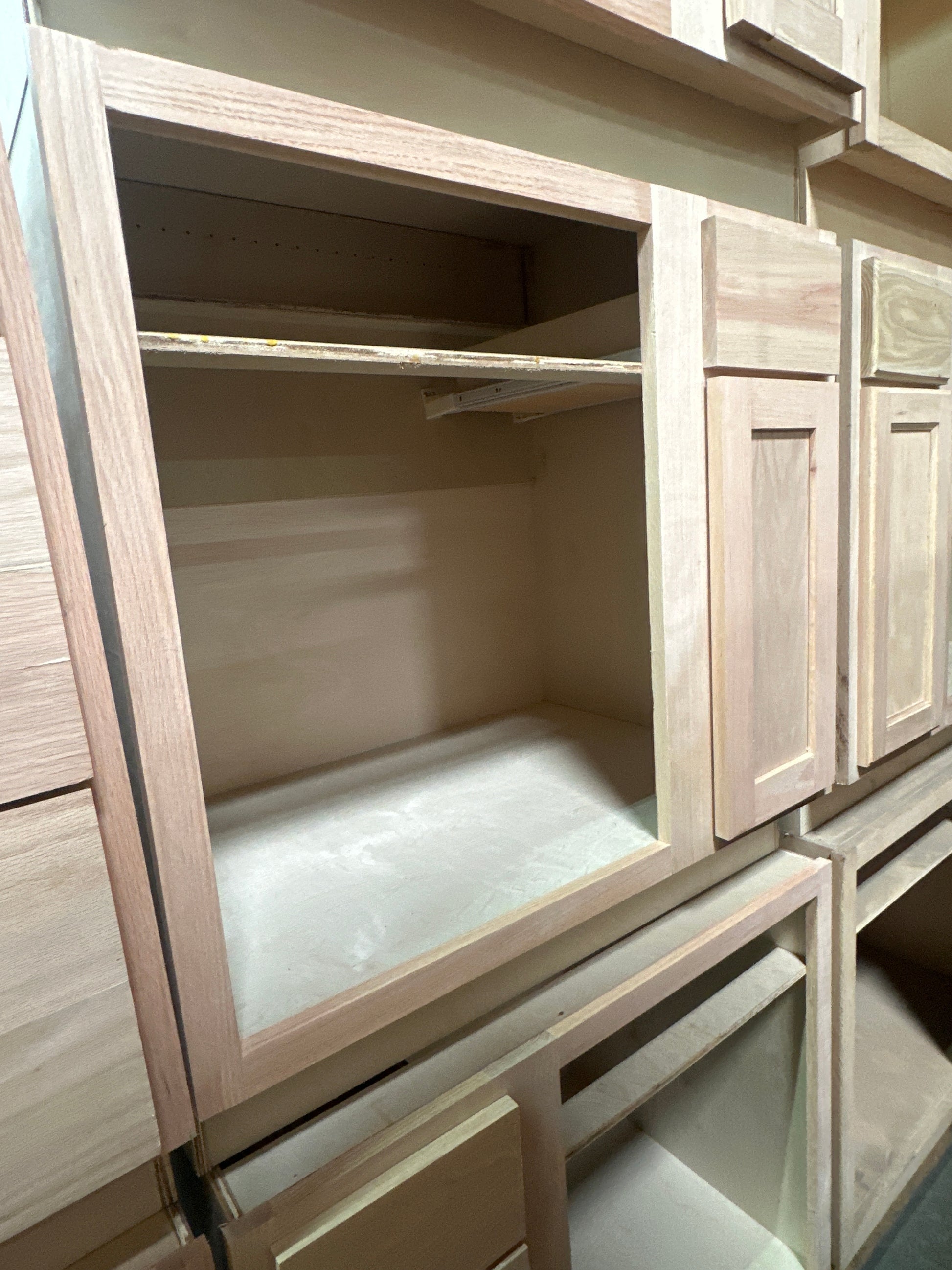 Solid Oak Cabinets Unfinished Base Corner Blind Left 24” X 36”