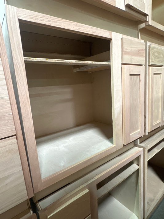 Solid Oak Cabinets Unfinished Base Corner Blind Left 24” X 36”