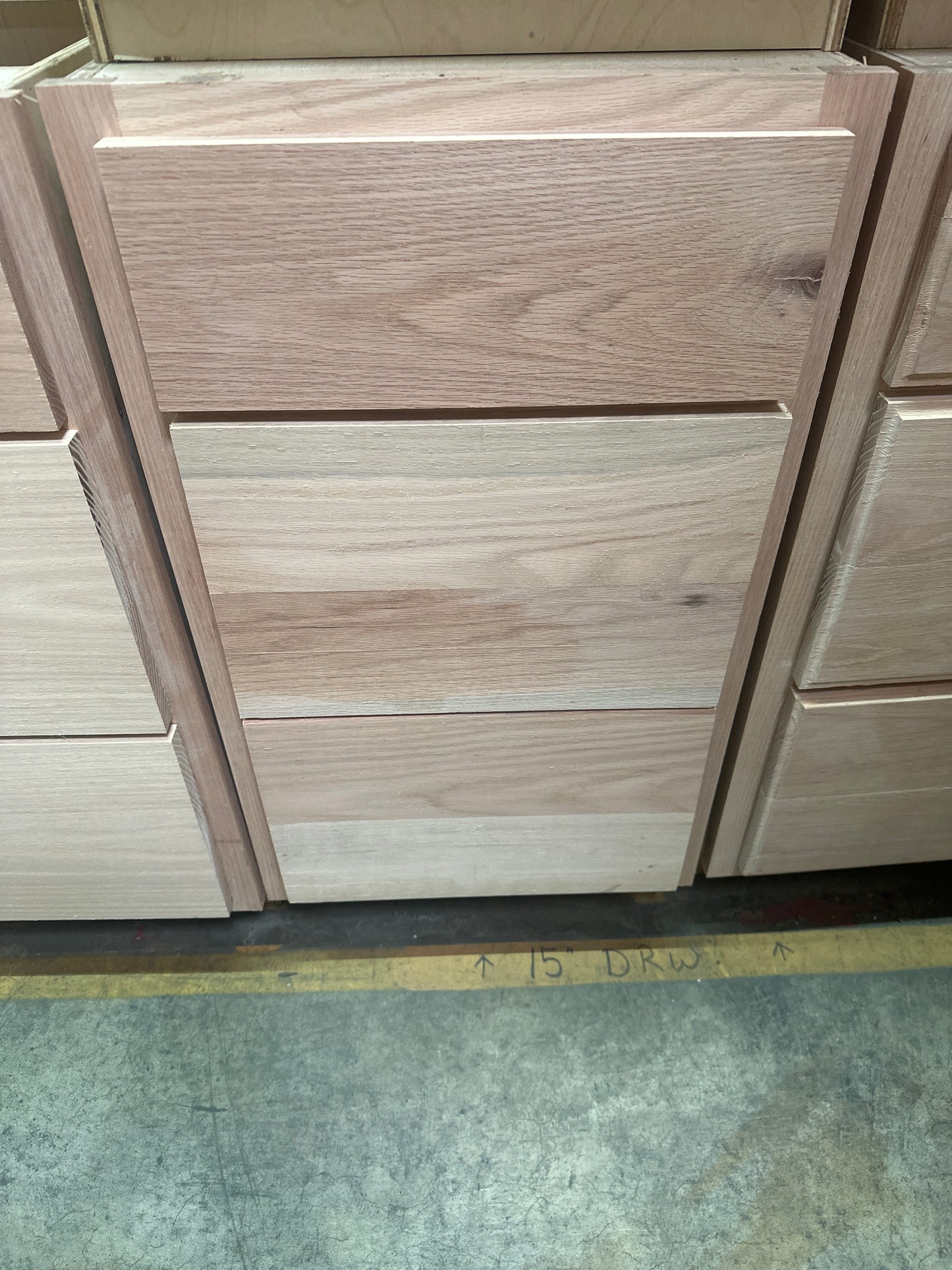 Solid Oak Cabinets Unfinished Base Drawer 15"x24''