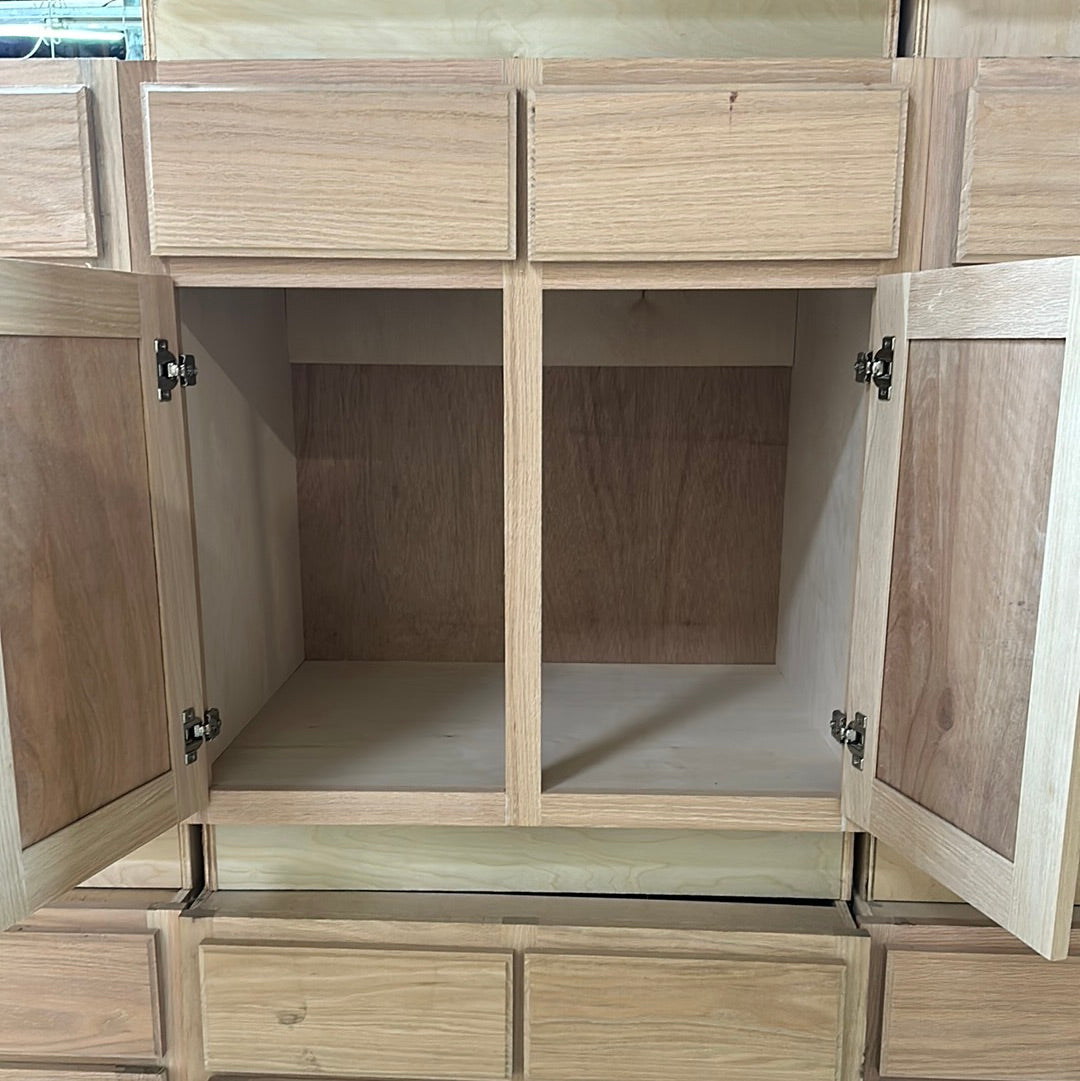 Solid Oak Cabinets Unfinished Base 36"