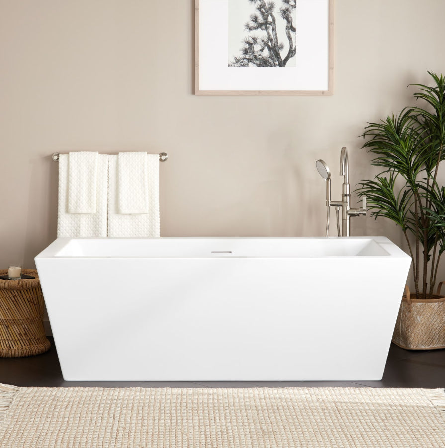 Mayim 67" Acrylic Soaking Tub with Integral Drain and Overflow