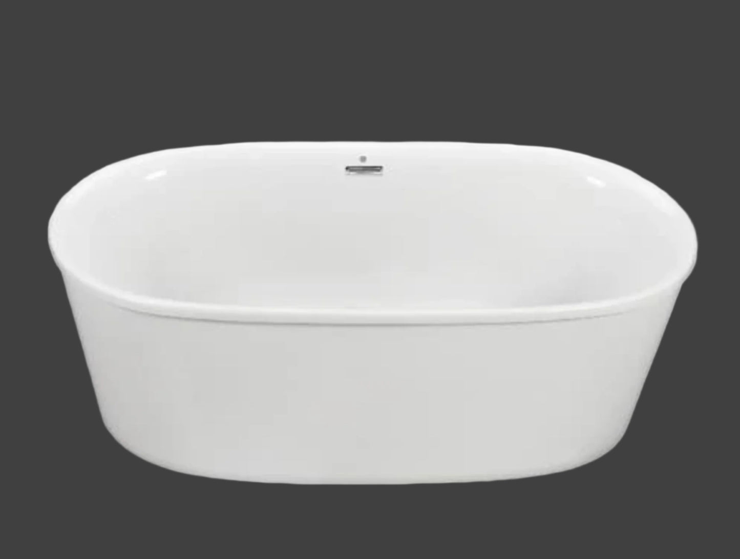 Adel 66" DoloMatte Tub with Center Drain - Drain Assembly - Overflow