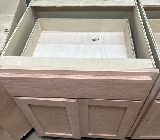 Solid Oak Cabinets Unfinished Base 27"