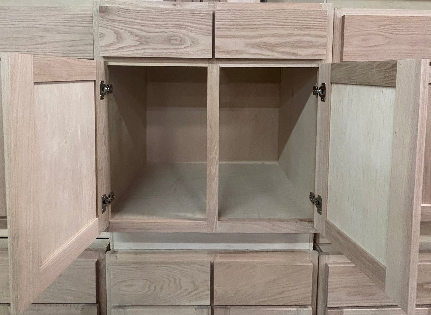 Solid Oak Cabinets Unfinished Base 30"