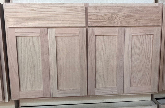 Solid Oak Cabinets Unfinished Base 48"