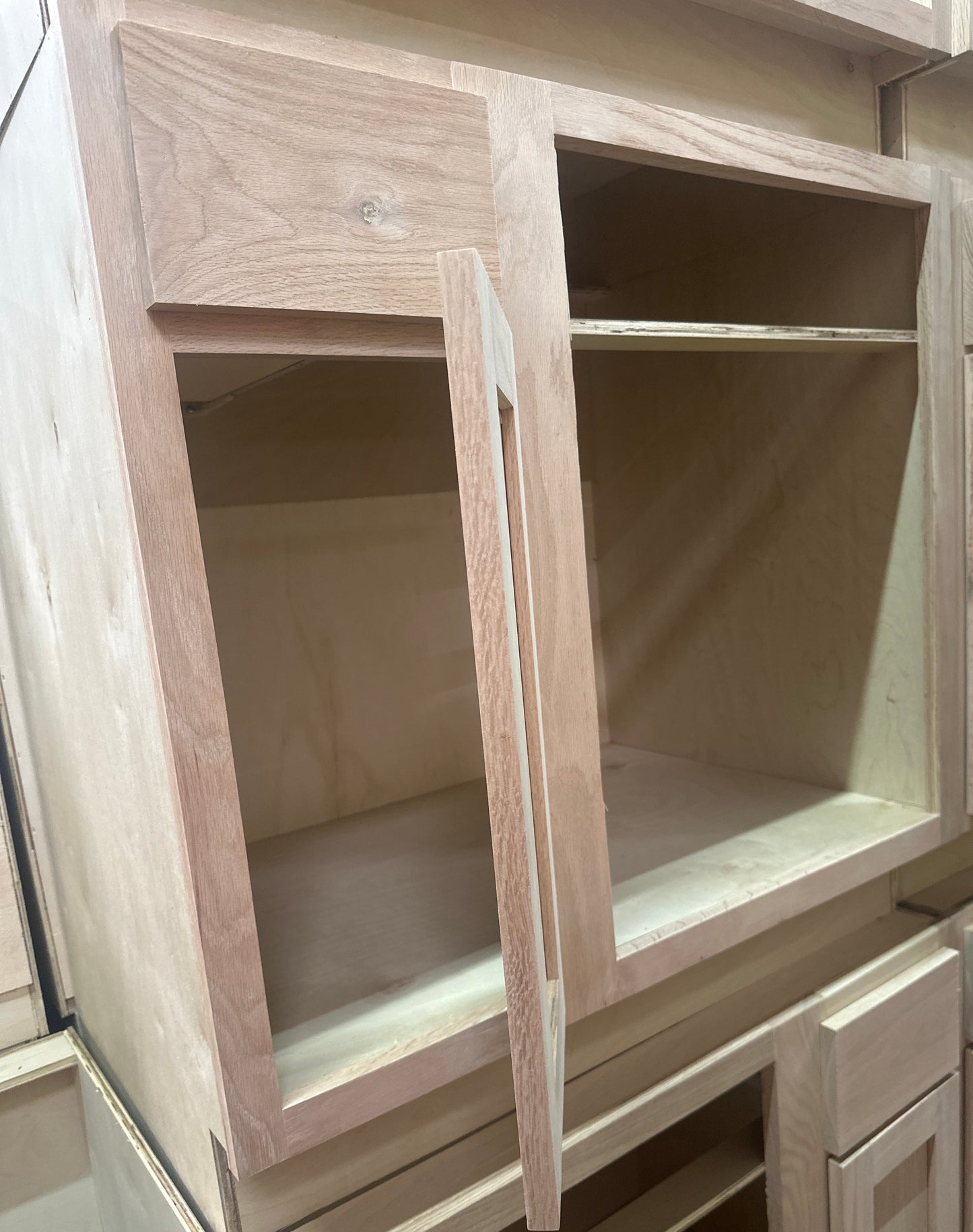 Solid Oak Cabinets Unfinished Base Corner Blind Right 24" x 36"