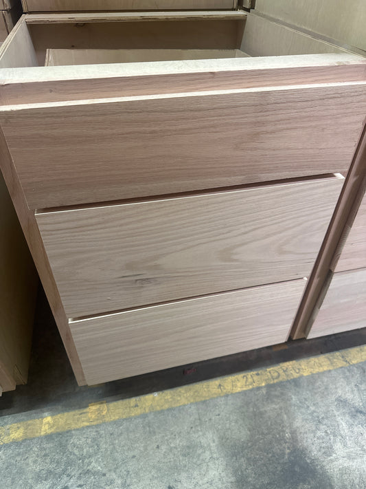 Solid Oak Cabinets Unfinished Base Drawer 24"