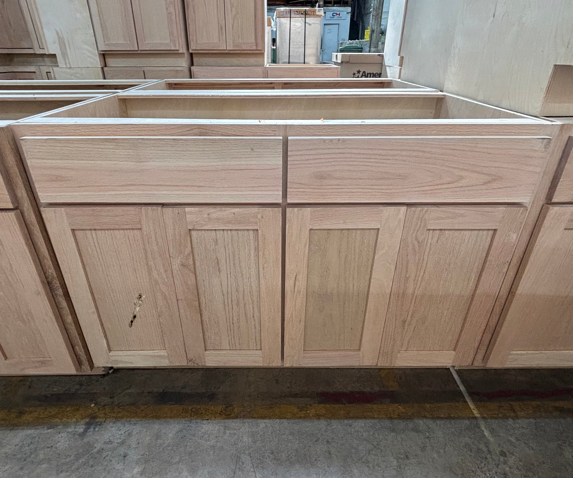 Solid Oak Cabinets Unfinished Base Sink 48"