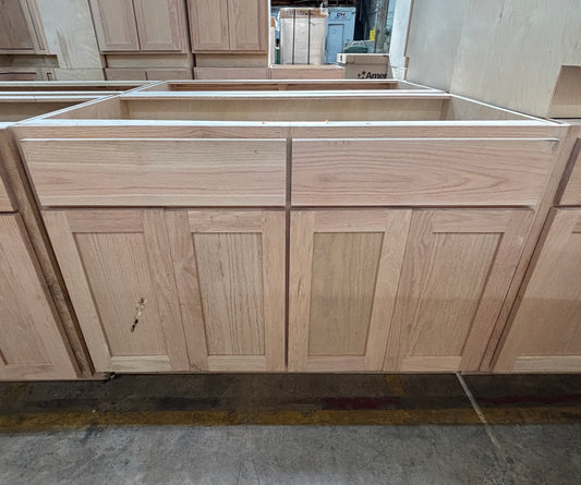 Solid Oak Cabinets Unfinished Base Sink 48"