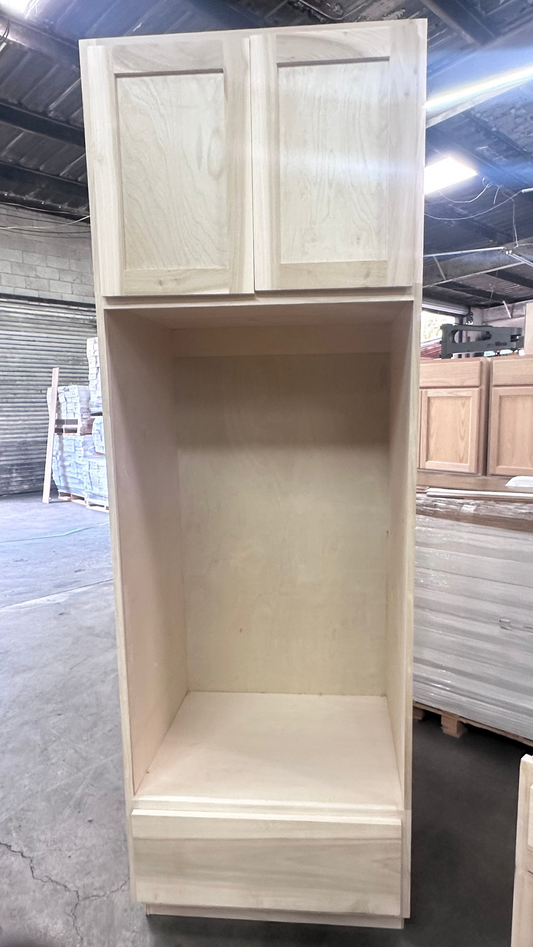 Solid Oak Cabinets Unfinished Oven Pantry 30" X 84”
