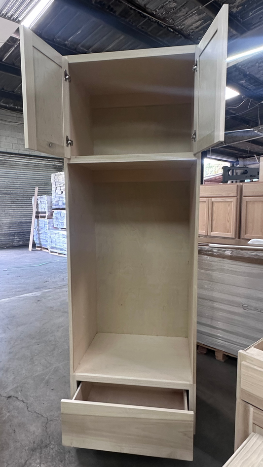 Solid Oak Cabinets Unfinished Oven Pantry 30" X 84”