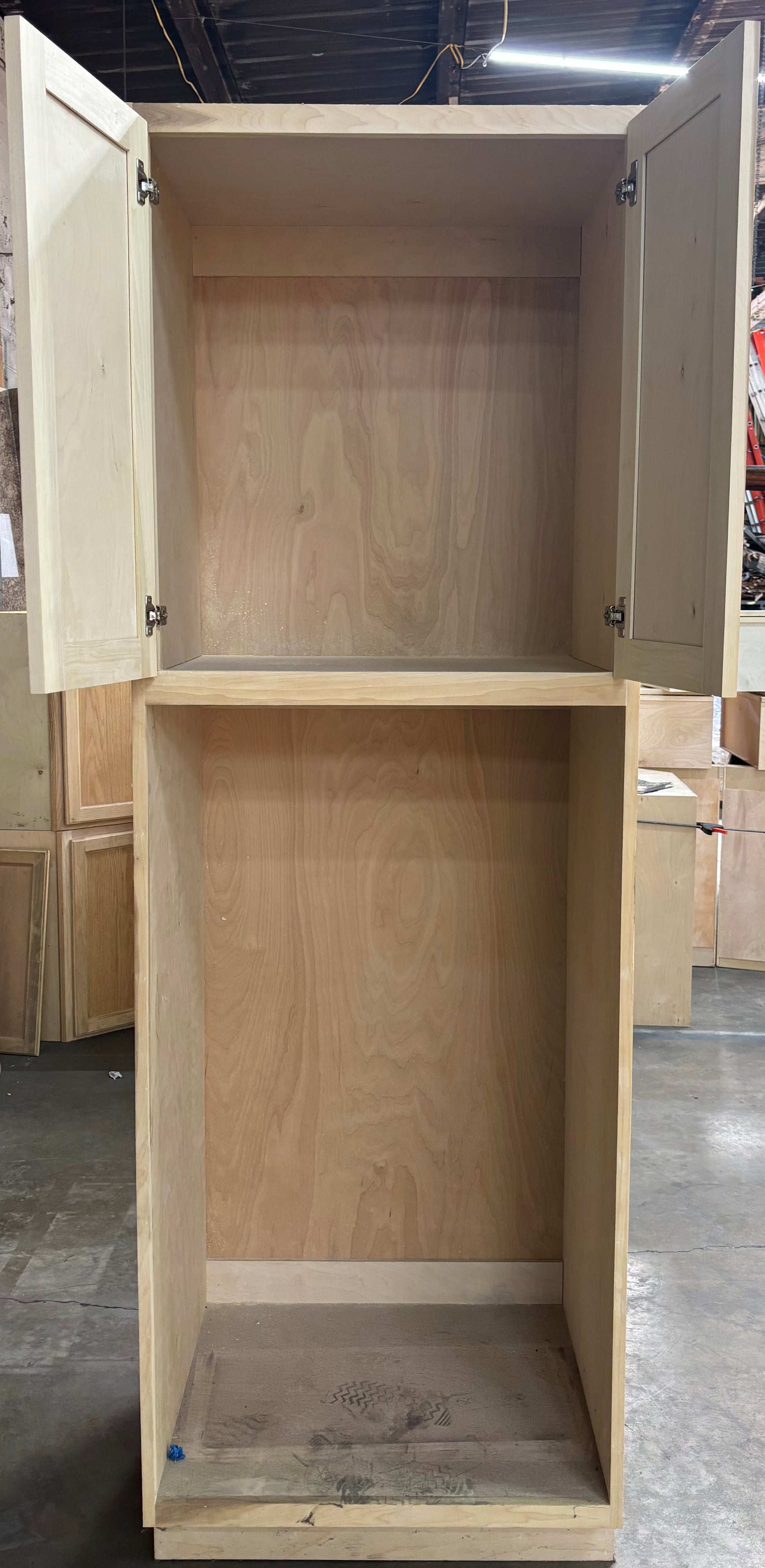 Solid Oak Cabinets Unfinished Oven Pantry 33” x 84”