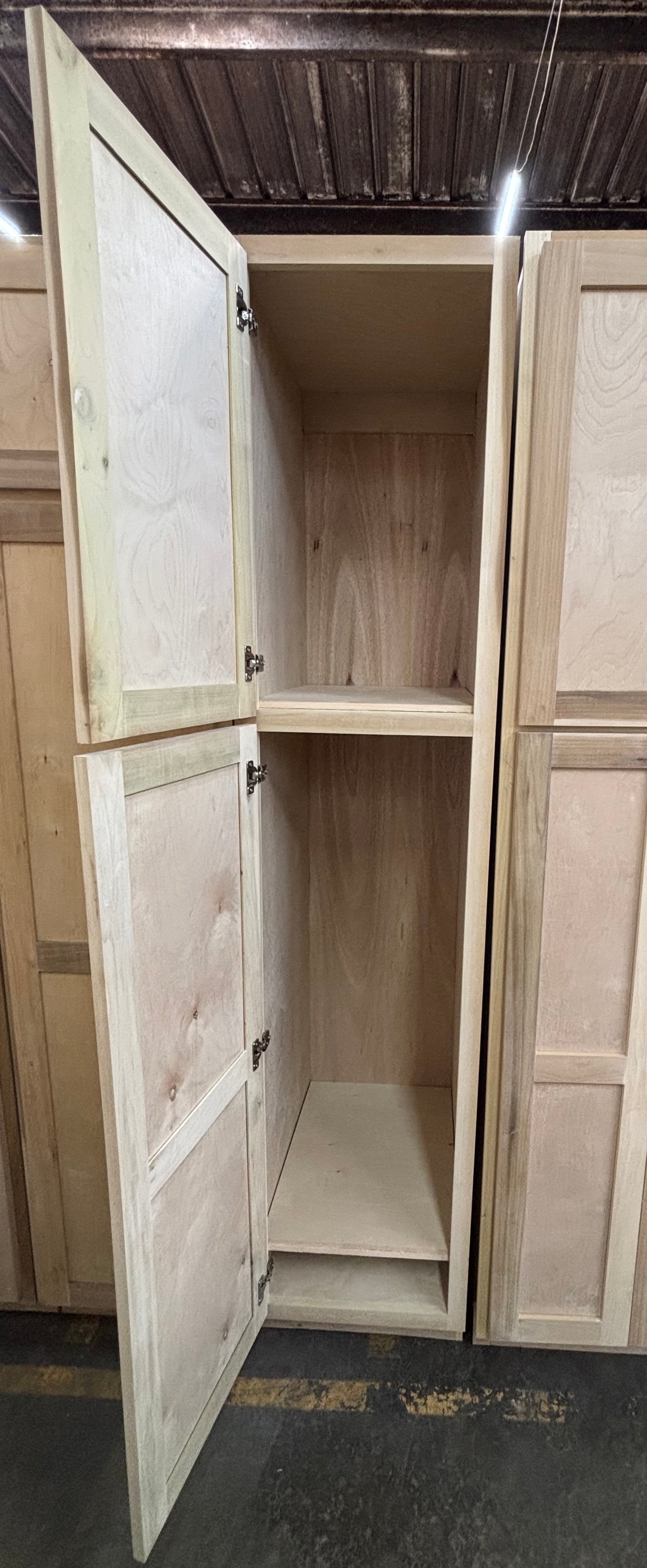 Solid Oak Cabinets Unfinished Pantry 18"