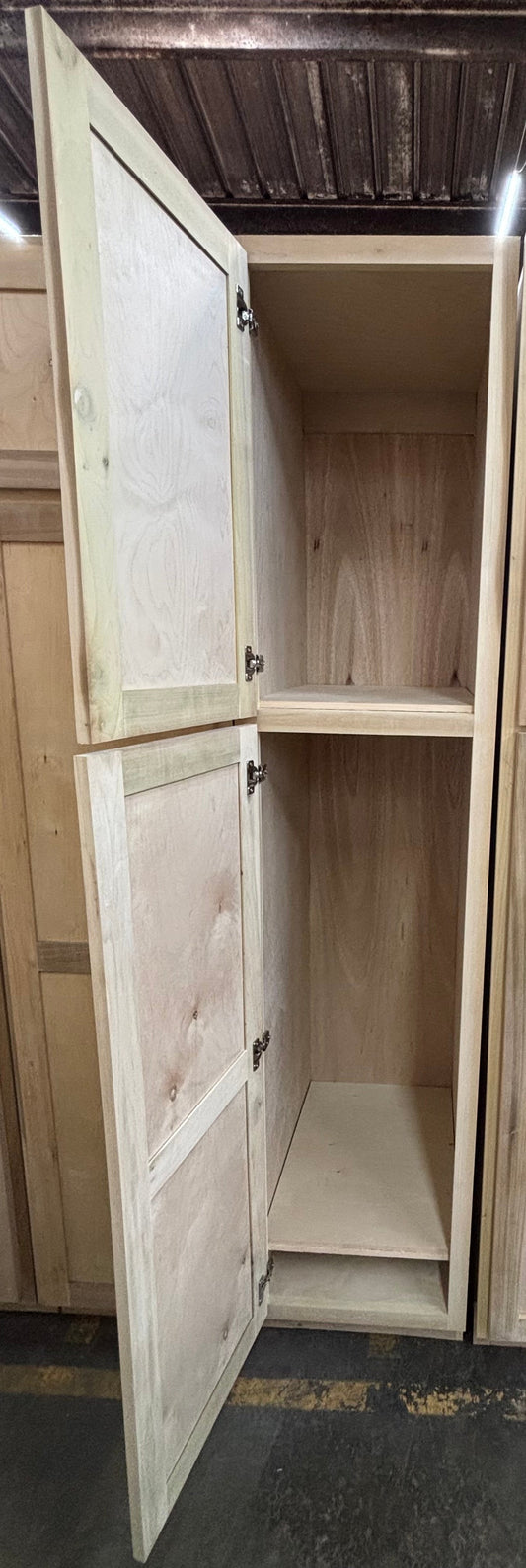 Solid Oak Cabinets Unfinished Pantry 18"
