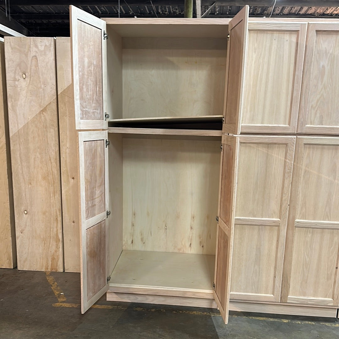 Solid Oak Cabinets Unfinished Pantry 30"