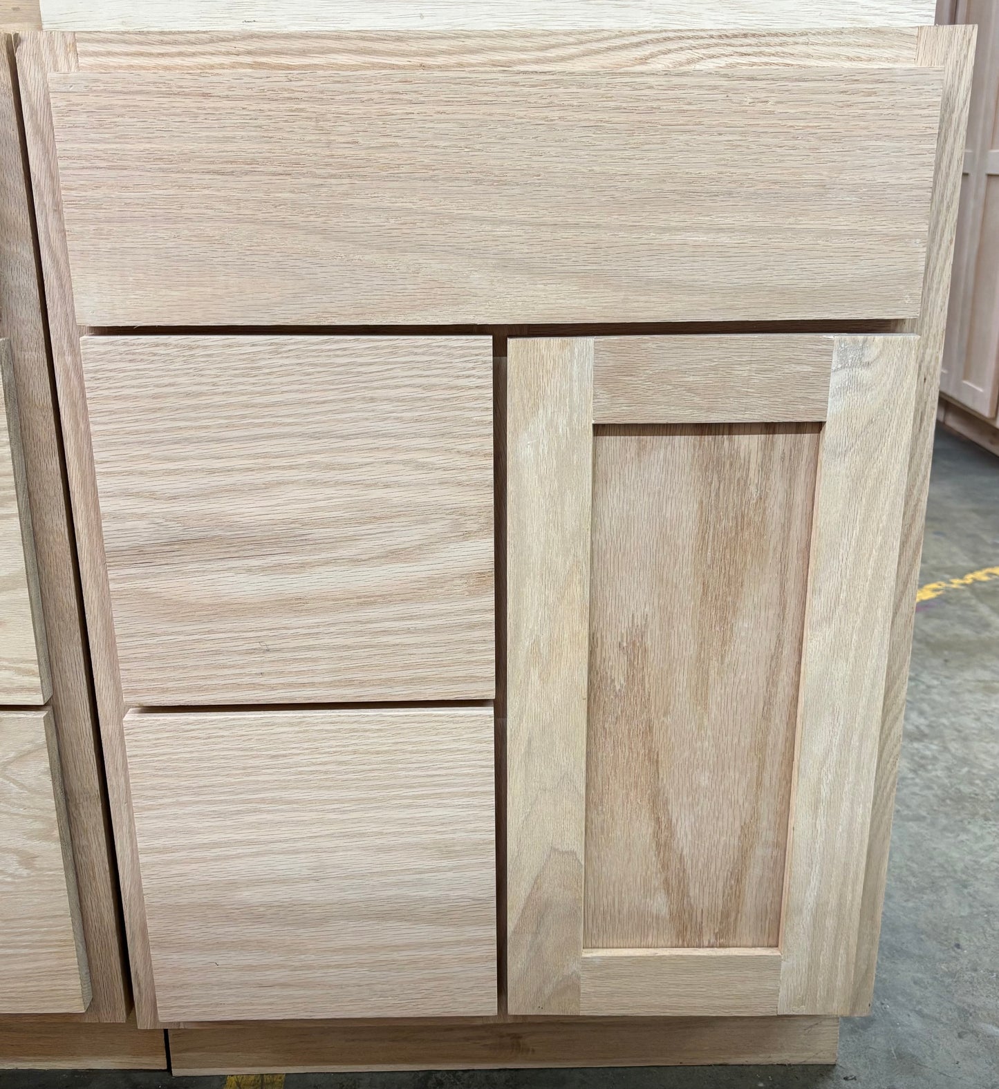 Solid Oak Cabinets Unfinished Vanity 24" X 21” Drawer Base
