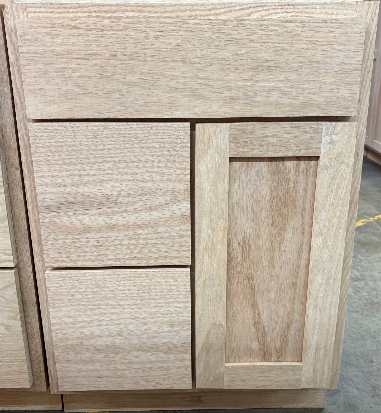 Solid Oak Cabinets Unfinished Vanity 24" X 21” Drawer Base