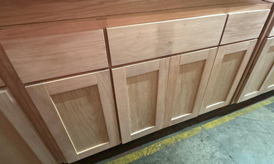 Solid Oak Cabinets Unfinished Vanity 48” x 21” Drawer Base