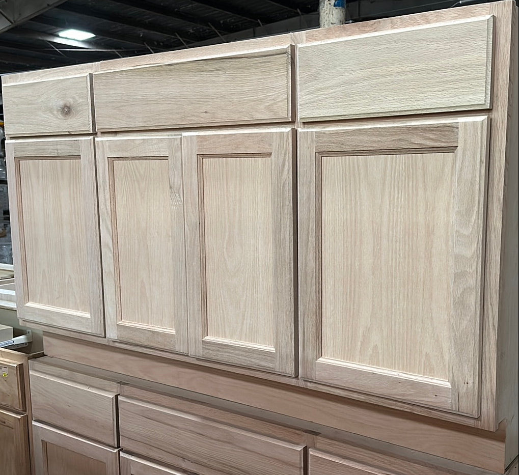 Solid Oak Cabinets Unfinished Vanity 60” X 21” Single Bowl Drawer