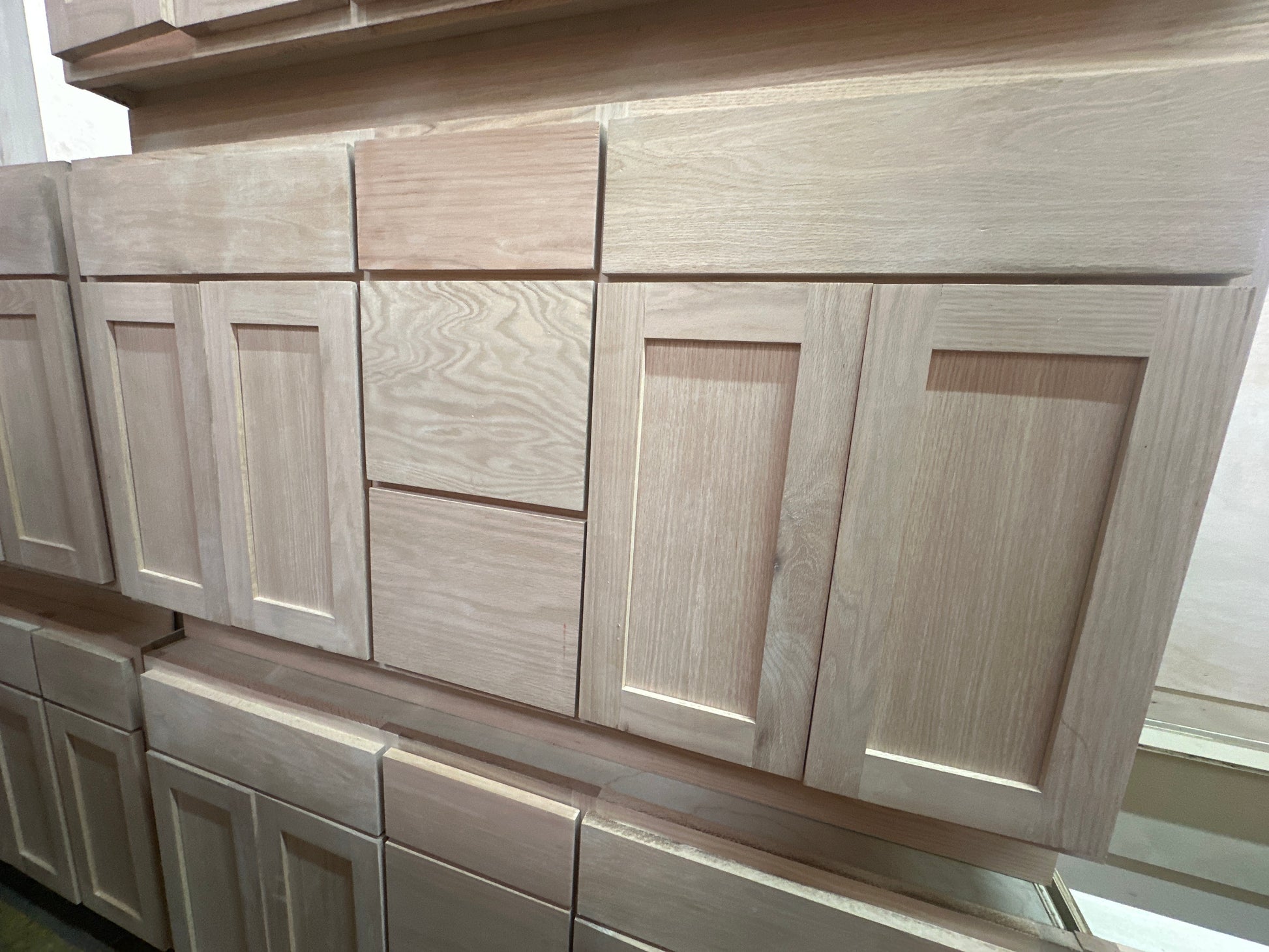 Solid Oak Cabinets Unfinished Vanity 60” x 21” Double Bowl Drawer