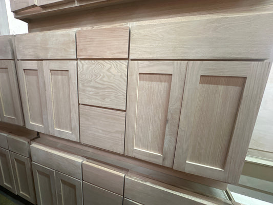 Solid Oak Cabinets Unfinished Vanity 60” x 21” Double Bowl Drawer