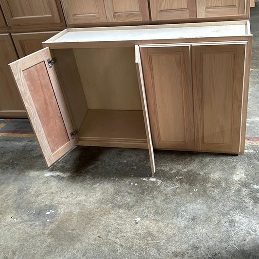 Solid Oak Cabinets Unfinished Wall 48"
