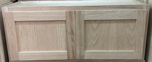 Solid Oak Cabinets Unfinished Wall Fridge 36" Short