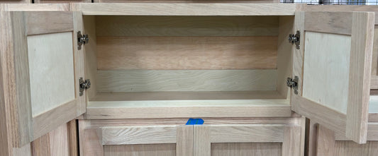 Solid Oak Cabinets Unfinished Wall Range 30" Short