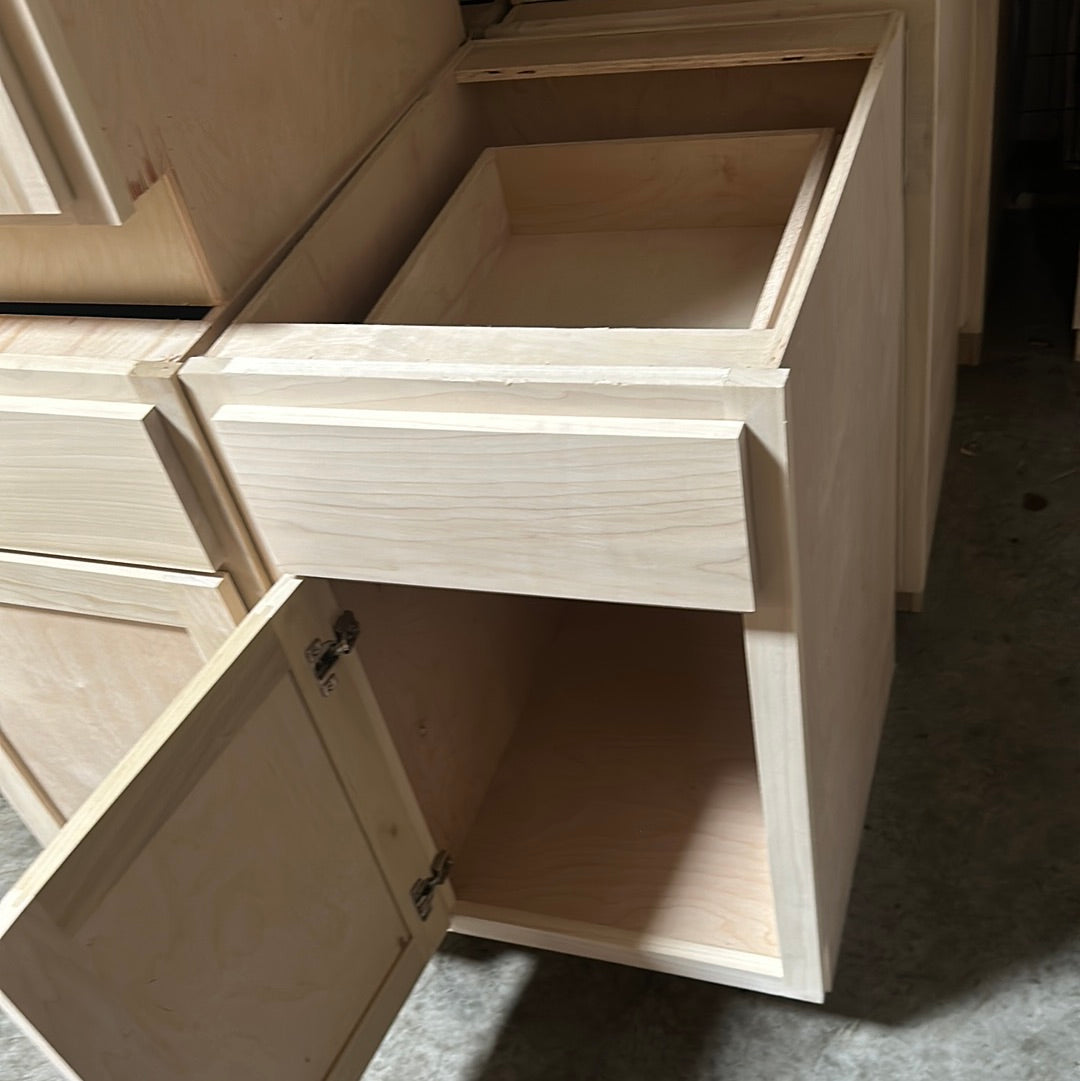 Solid Poplar Cabinet Unfinished Base 18"