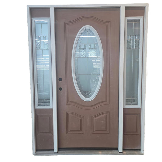 Oval Deco with Side Lites Exterior Door - right hand inswing