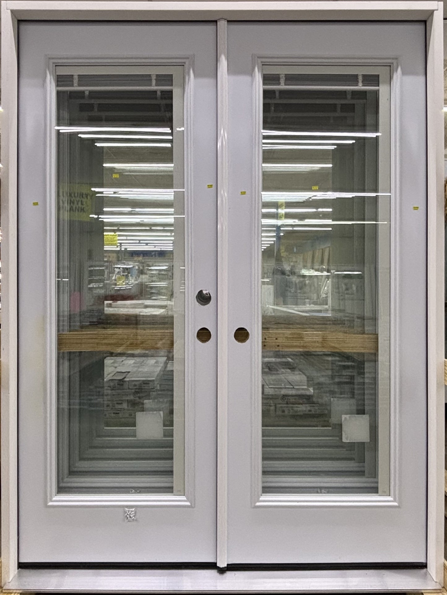 Prehung Full-Lite Double French Patio Door – With Blinds Right-Hand Inswing