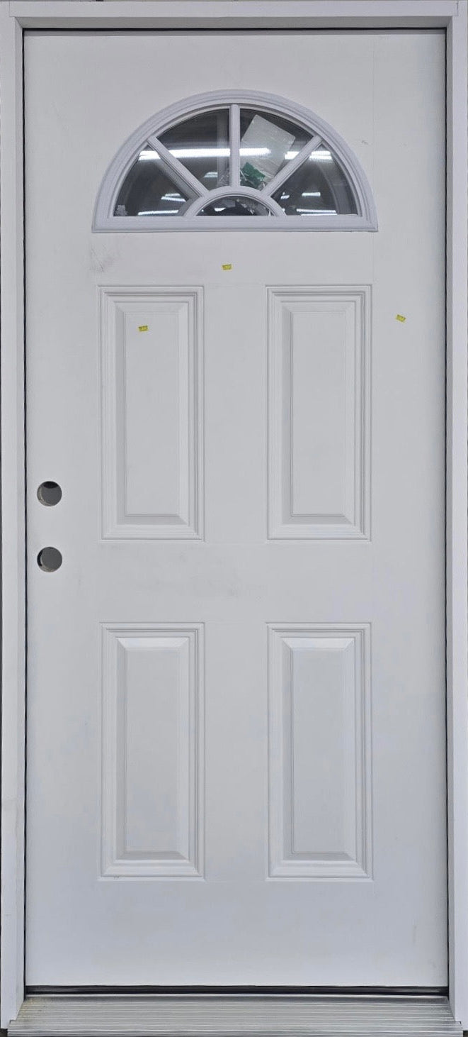 Fan Lite Exterior Door Primed Prehung