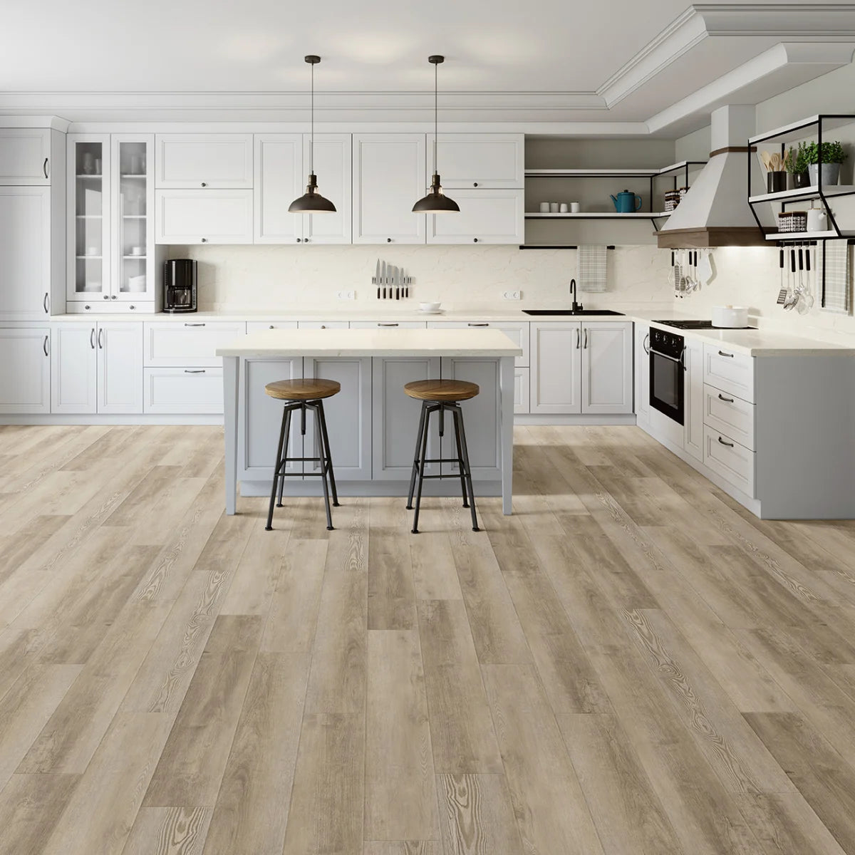 Titan Surfaces Traditions LVP - Boardwalk Pine room scene