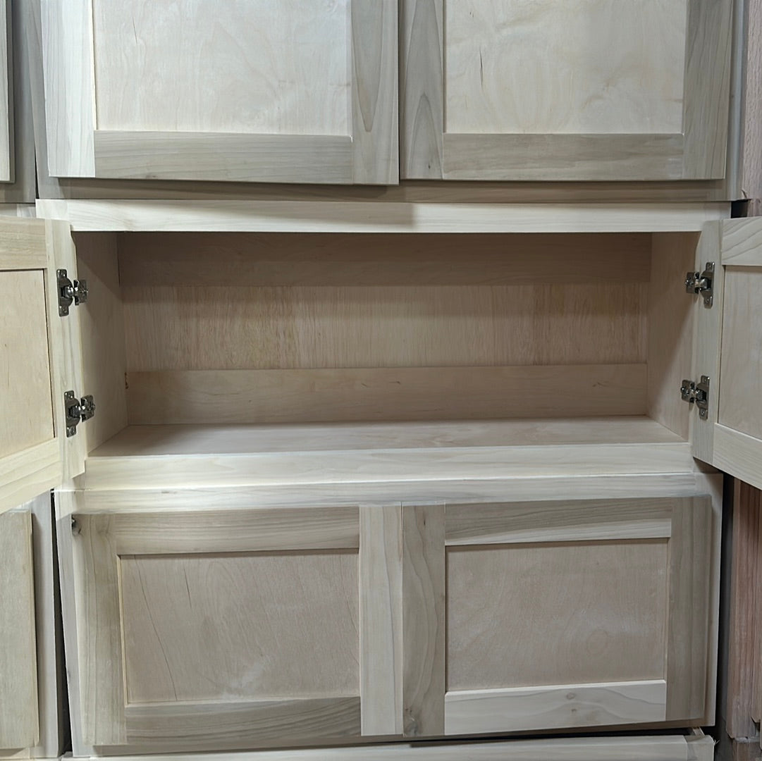 Solid Poplar Cabinet Unfinished Wall Fridge 36" Short