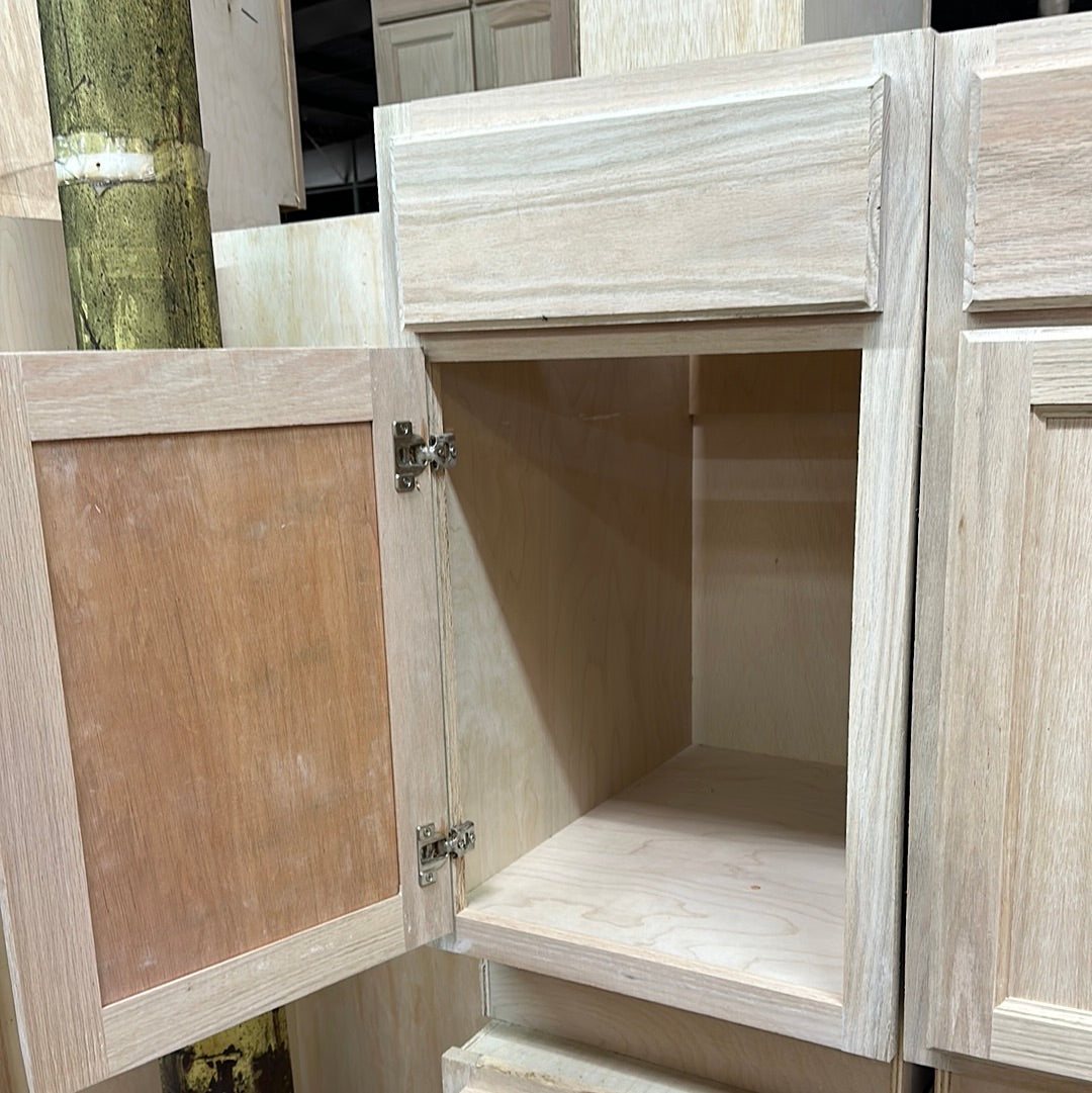 Solid Oak Cabinets Unfinished Base 18"