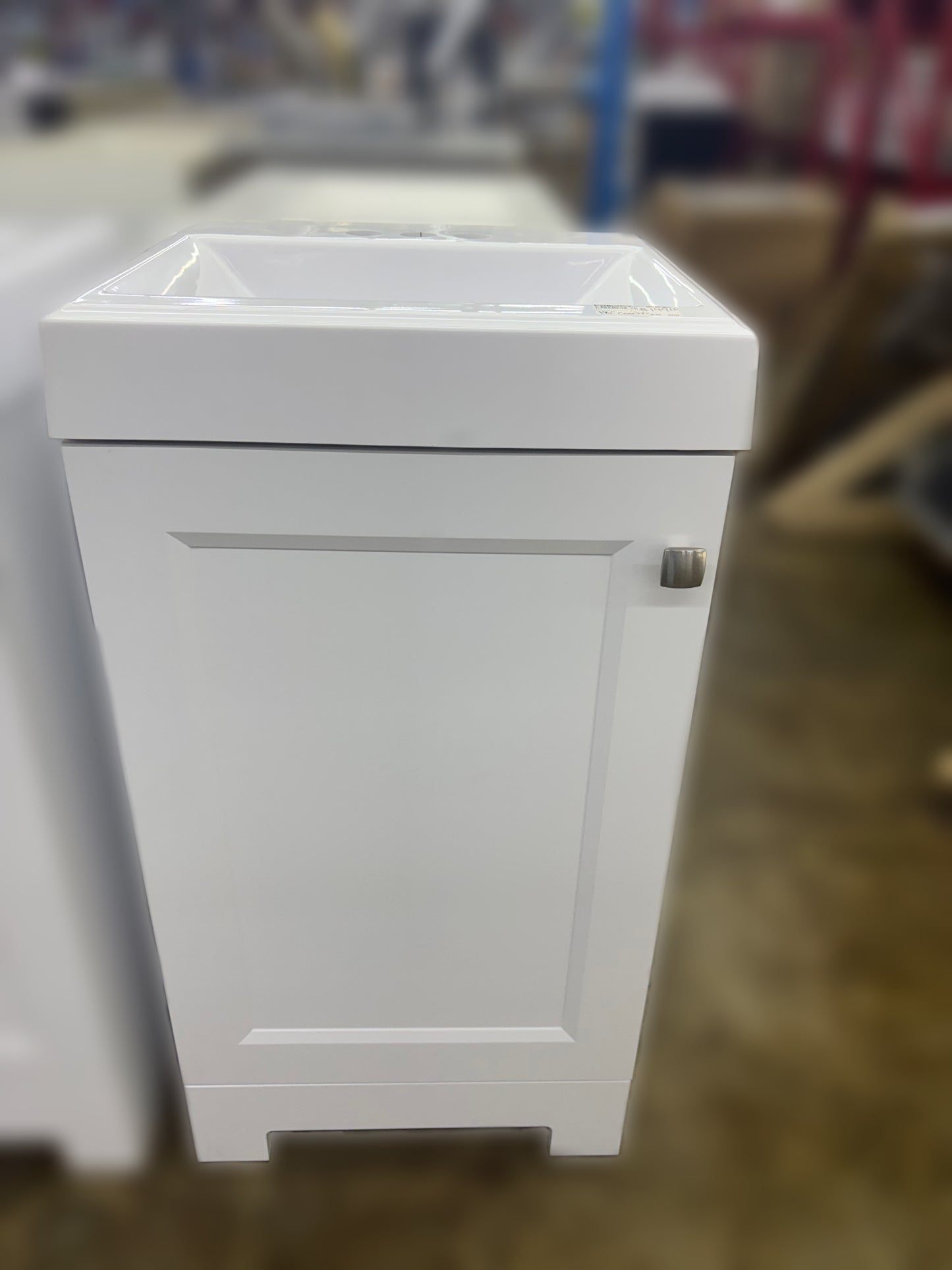 18" White Deco Vanity