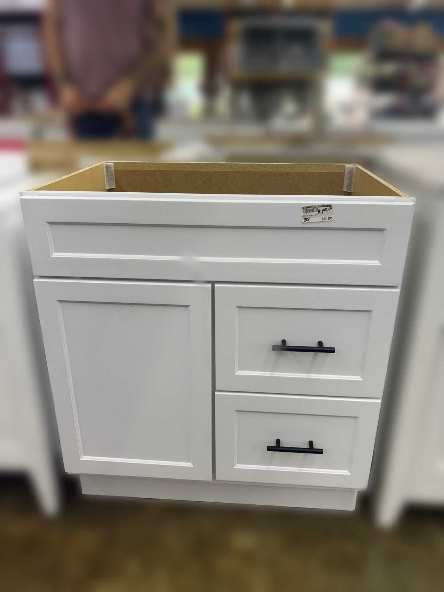 30" White Deco Vanity