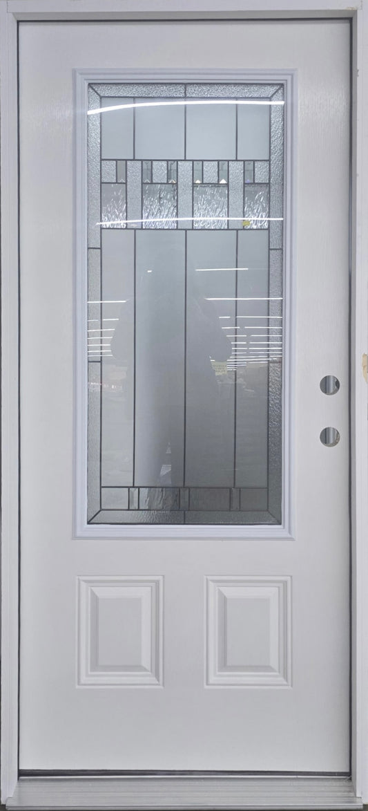 3/4 Glass Deco Exterior Doors Prehung - left hand inswing