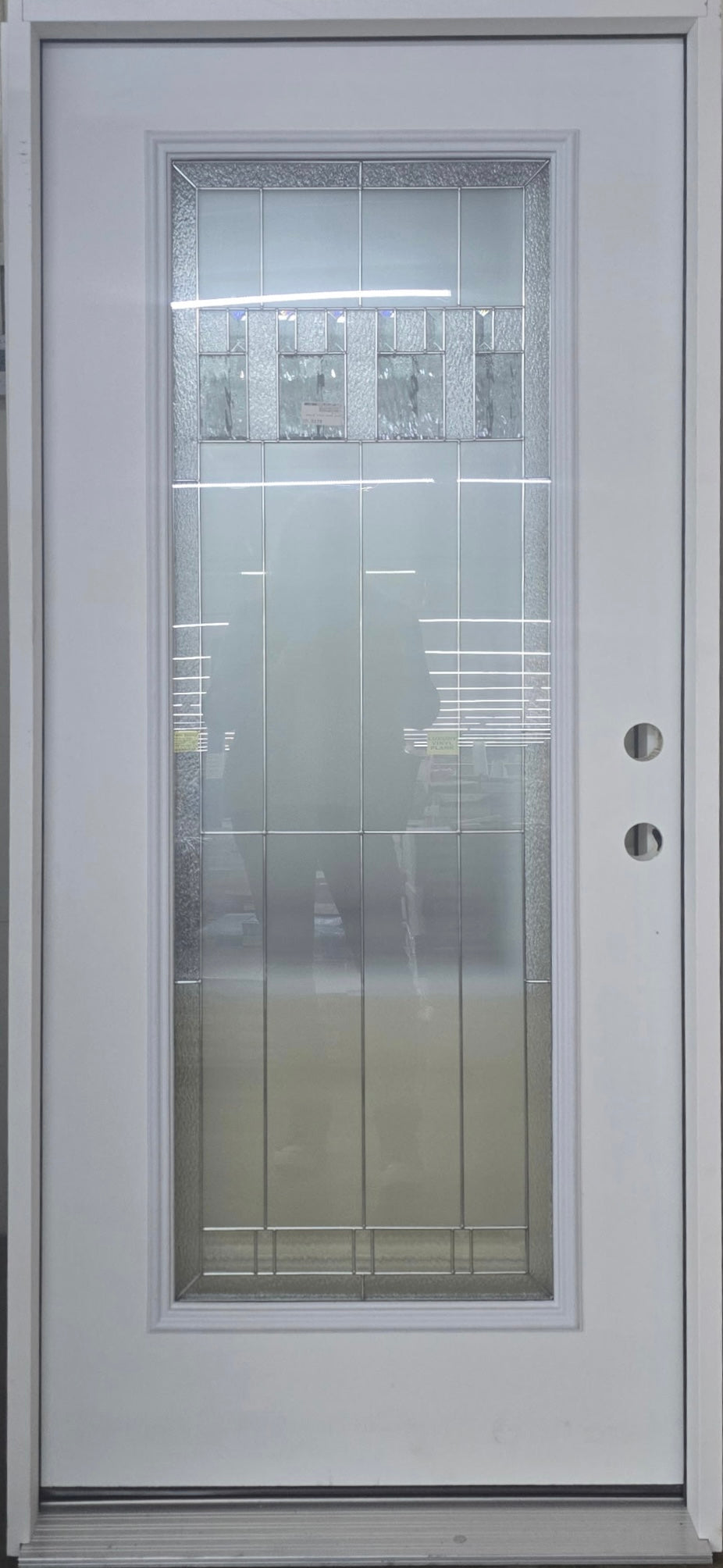 Full Glass Deco Exterior Door Prehung - left hand inswing