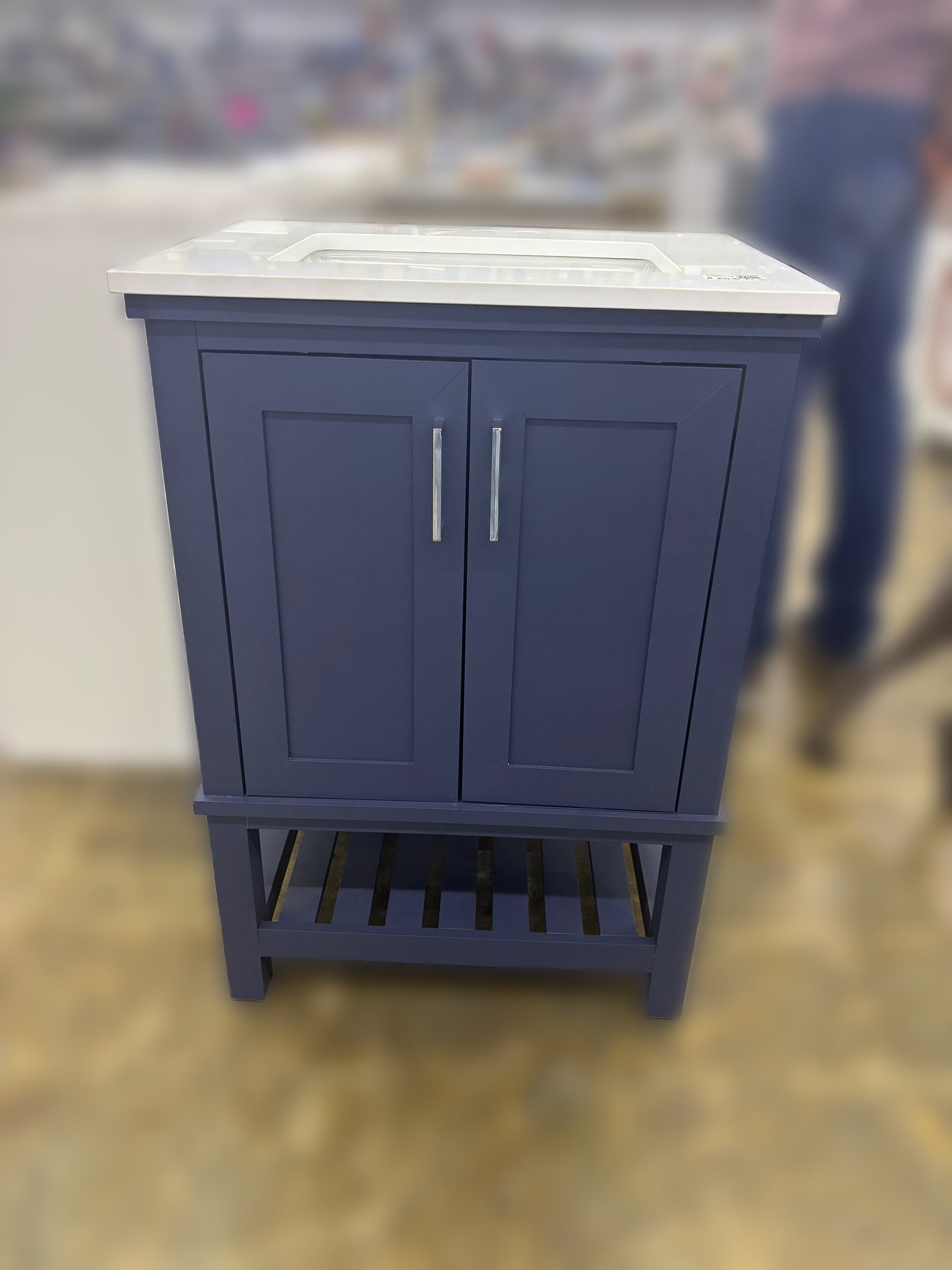 24" Blue Deco Vanity